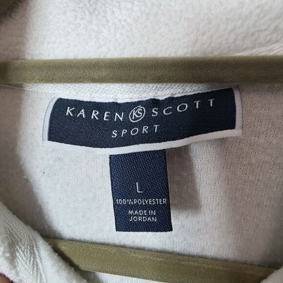 Karen Scott Holiday Embroidered Fleece Vest Size Large White Winter Christmas - Picture 8 of 8